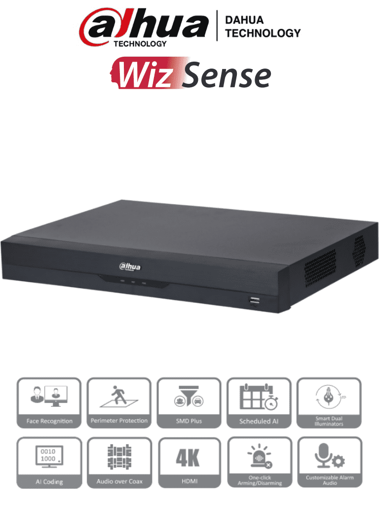DAHUA XVR5232AN-I3 - DVR de 32 Canales de 5 Megapixeles Lite/ WizSense/ H.265+/ 2 Bahías de Discos Duros/ Hasta 32 Canales IP/ 2 Ch de Reconocimiento Facial/ SMD Plus/ Codificación IA/ Onvif/ Funciones IoT&POS/ Audio Bidireccional/ DAHUA XVR5232AN-I3 - DVR de 32 Canales de 5 Megapixeles Lite/ WizSense/ H.265+/ 2 Bahías de Discos Duros/ Hasta 32 Canales IP/ 2 Ch de Reconocimiento Facial/ SMD Plus/ Codificación IA/ Onvif/ Funciones IoT&POS/ Audio Bidireccional/